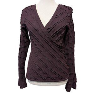 Free People Womens NWT Size L Rocky Wine Tasting Red Reversible Long Sleeve Top